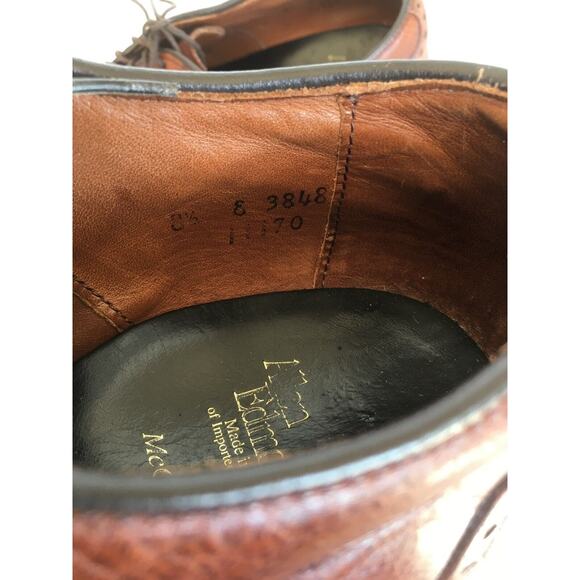 Allen Edmonds Shoes Mens 8.5 Leather McClain Oxford Wing Top Dress Brown main image 8